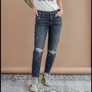 MOTHER The Sinner Chew Jeans Distressed Black